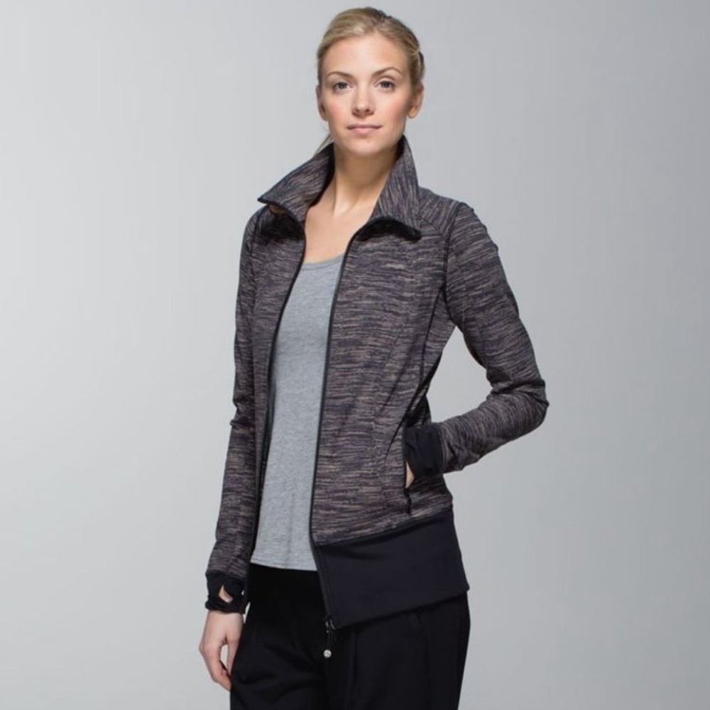Lululemon Nice Asana Jacket Space Black Cashew m7.